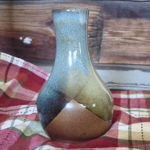Pottery Craft USA Elegant Blue and Brown Ceramic Vase